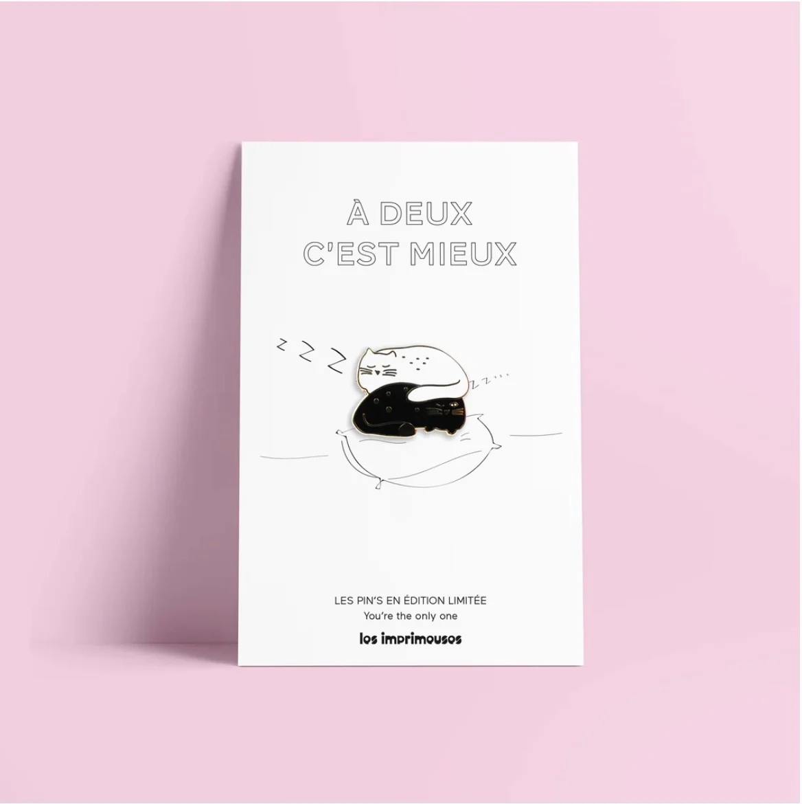 Pin's Chat noir chat blanc - A deux c'est mieux