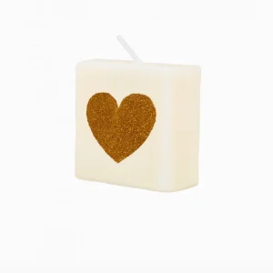 Bougies coeur doré
